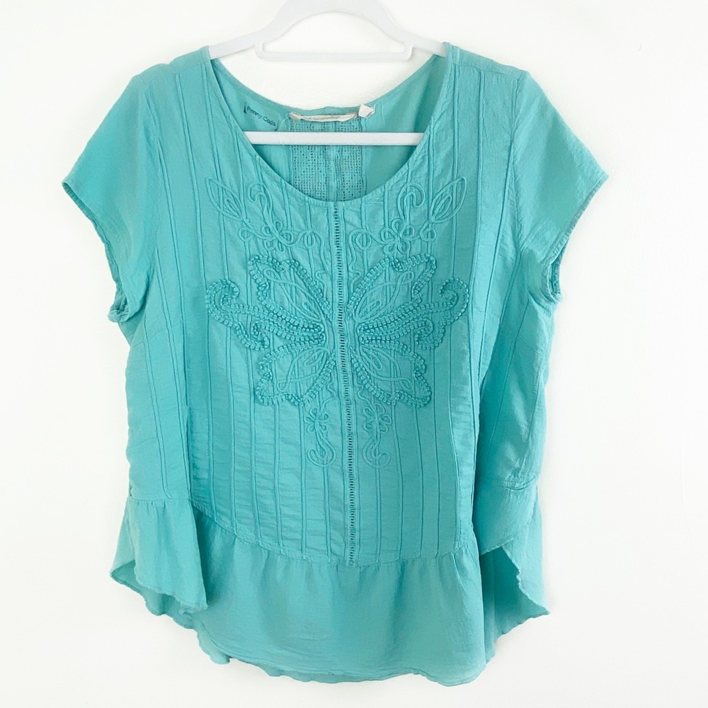 Soft Surroundings Butterfly Embroidered Top